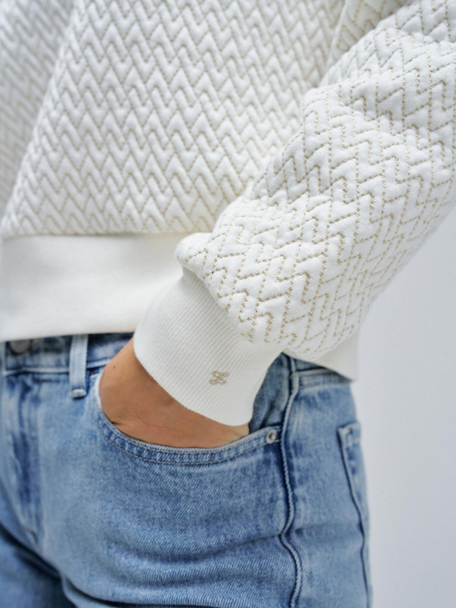 Sweat à motifs jacquard brillant blanc femme - Salsa