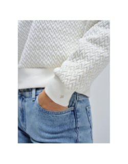 Sweat à motifs jacquard brillant blanc femme - Salsa