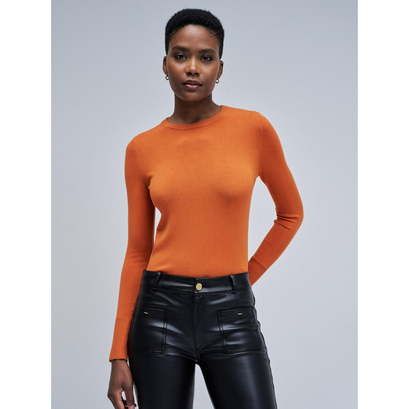 Pull à manches boutonnées basic orange femme - Salsa
