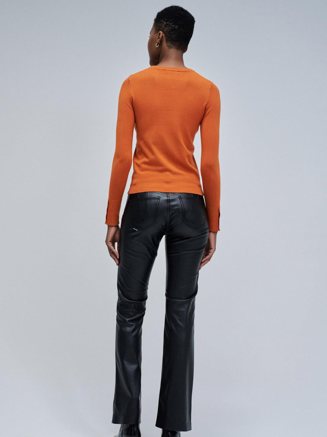 Pull à manches boutonnées basic orange femme - Salsa