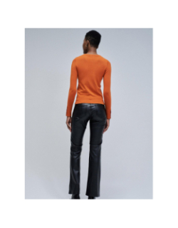 Pull à manches boutonnées basic orange femme - Salsa