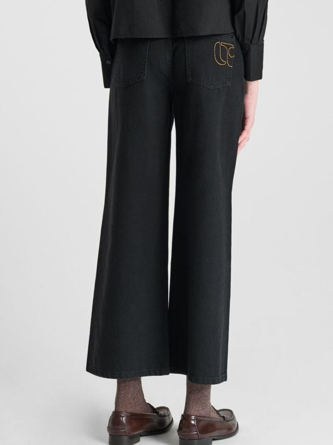 Jean wide leg taille haute alexgi noir fille - Le Temps Des Cerises