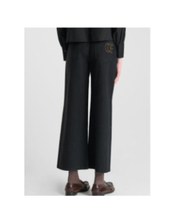 Jean wide leg taille haute alexgi noir fille - Le Temps Des Cerises