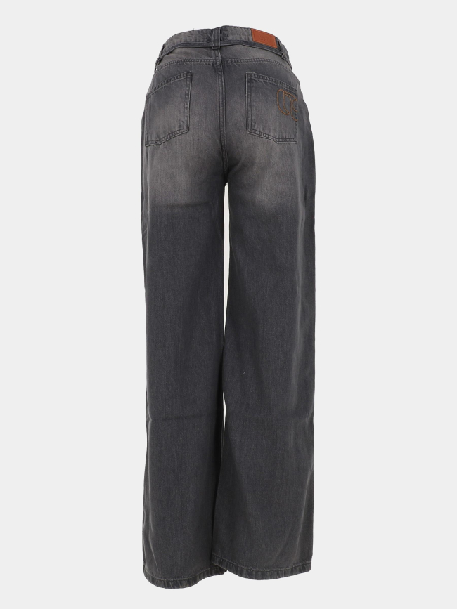 Jean wide leg taille haute alexgi gris fille - Le Temps Des Cerises