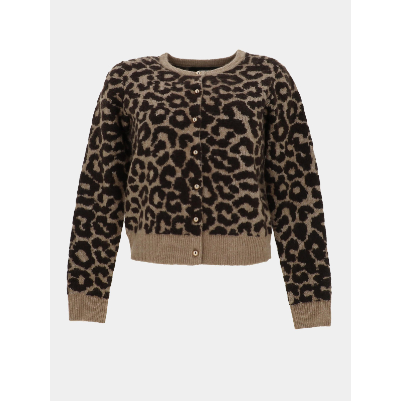 Gilet cardigan léopard newkai beige femme - Vero Moda