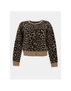 Gilet cardigan léopard newkai beige femme - Vero Moda