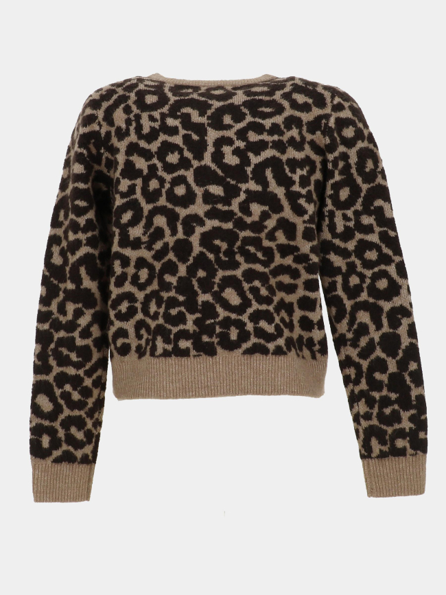 Gilet cardigan léopard newkai beige femme - Vero Moda