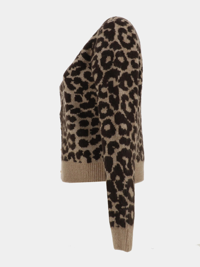 Gilet cardigan léopard newkai beige femme - Vero Moda