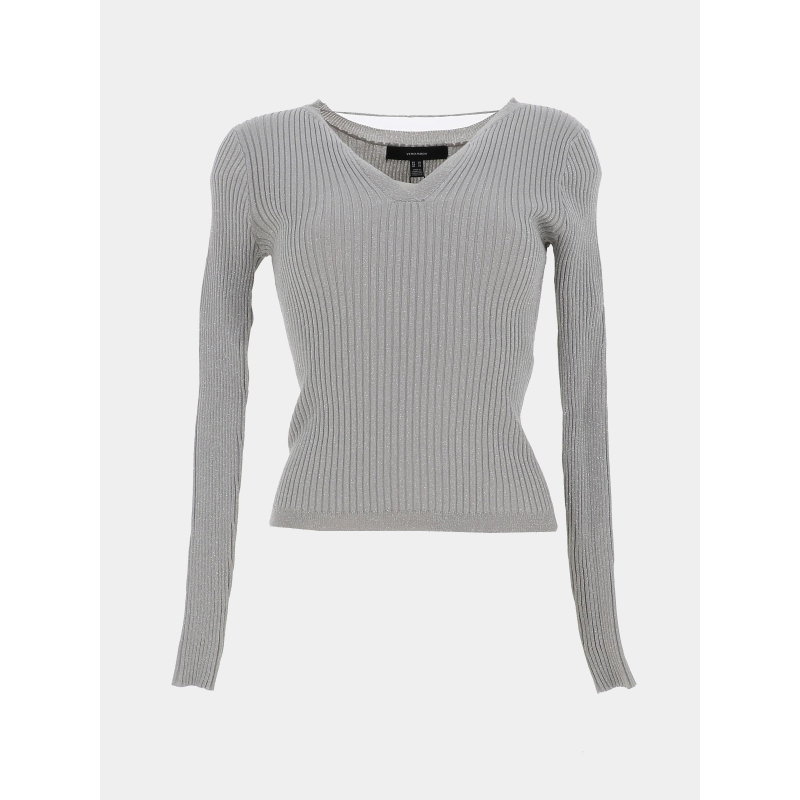 Pull côtelé pailleté roma argenté femme - Vero Moda