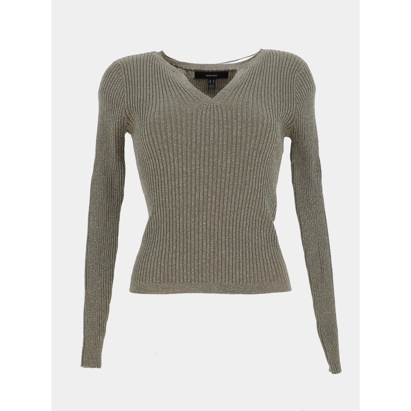 Pull côtelé pailleté roma vert femme - Vero Moda