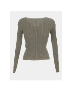 Pull côtelé pailleté roma vert femme - Vero Moda