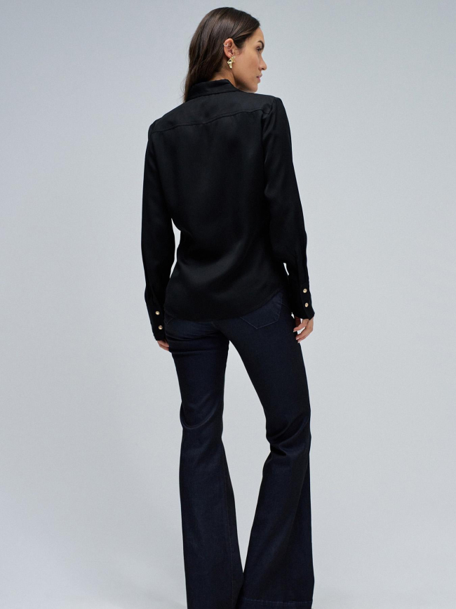 Chemisier à boutons dorés noir femme - Salsa