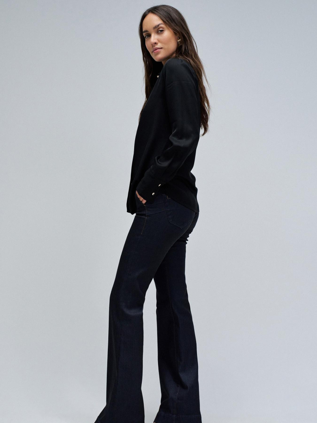 Chemisier à boutons dorés noir femme - Salsa