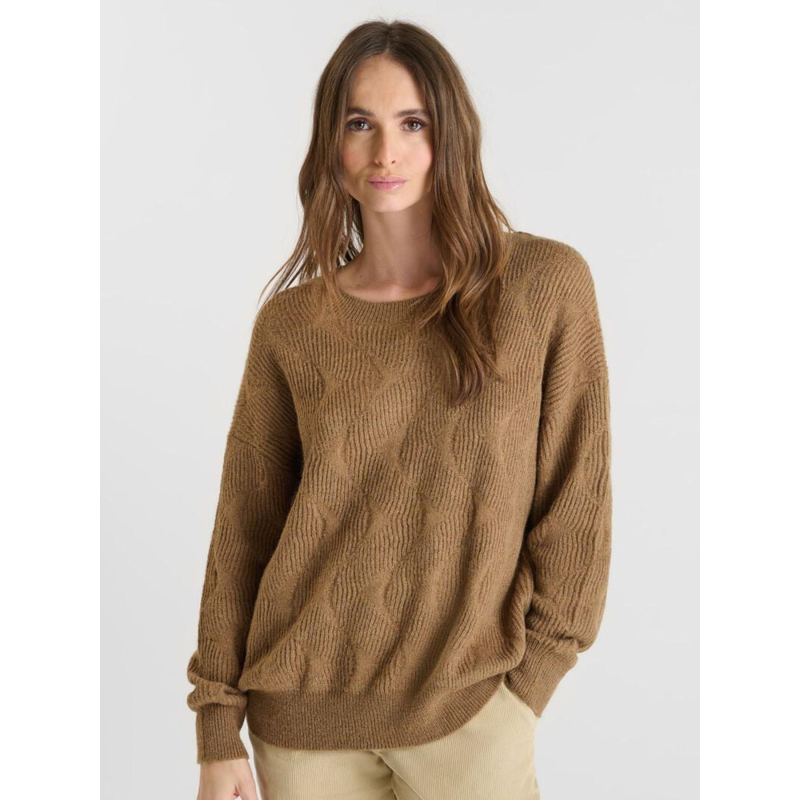 Pull zelena cocoa marron femme - Le Temps Des Cerises
