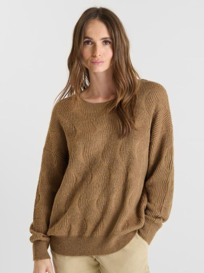 Pull zelena cocoa marron femme - Le Temps Des Cerises