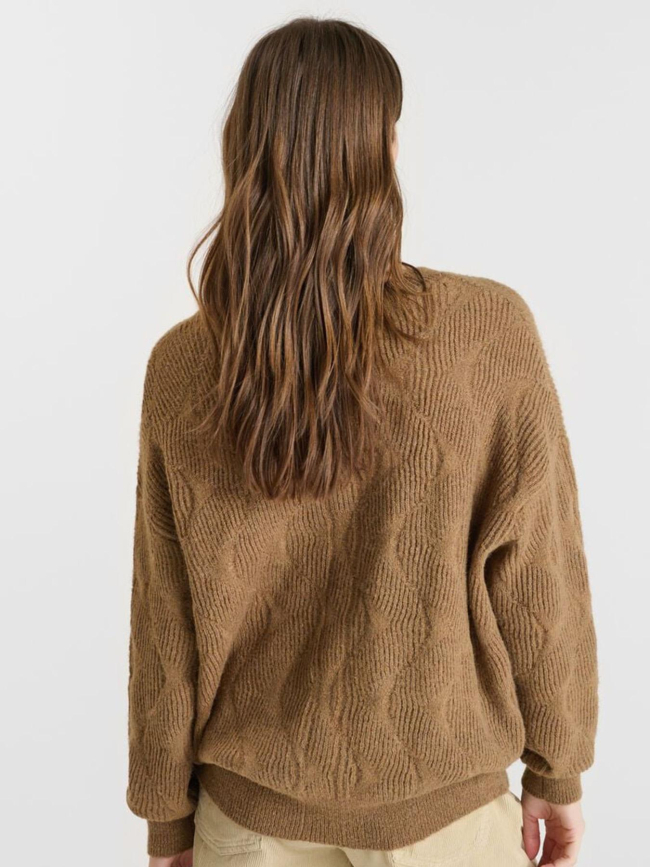 Pull zelena cocoa marron femme - Le Temps Des Cerises