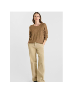 Pull zelena cocoa marron femme - Le Temps Des Cerises