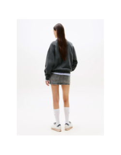 Sweat logo léopard varsity gris femme - Tommy Jeans