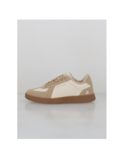 Baskets fourrées lilou wedge beige femme - Le Temps Des Cerises