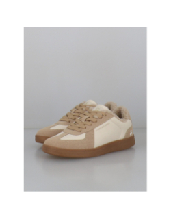 Baskets fourrées lilou wedge beige femme - Le Temps Des Cerises