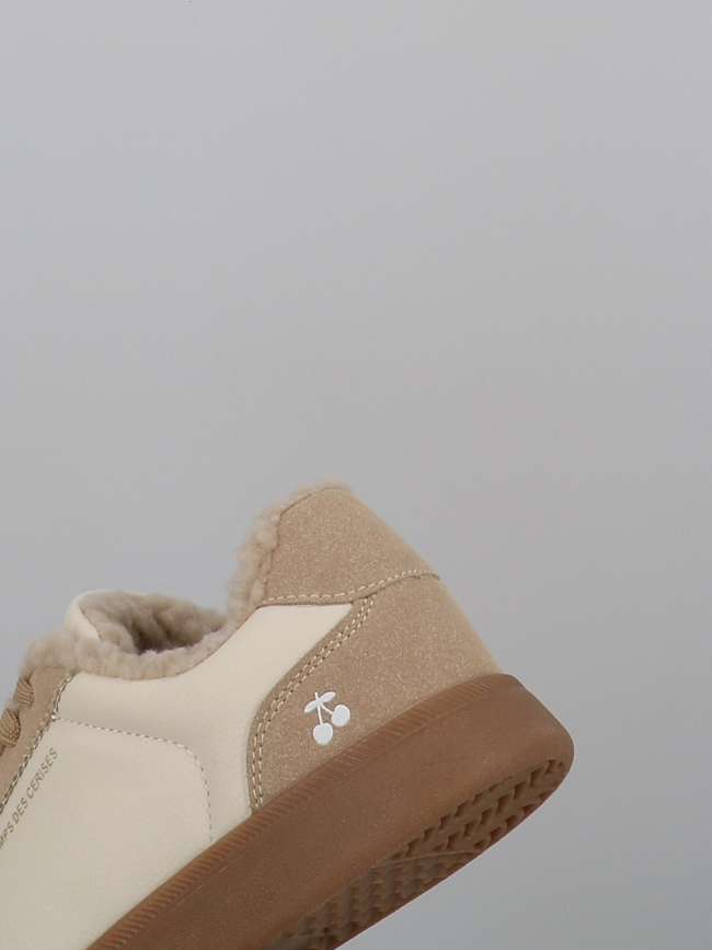Baskets fourrées lilou wedge beige femme - Le Temps Des Cerises