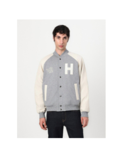 Bomber universitaire athleisure décontracté gris homme - Tommy Hilfiger