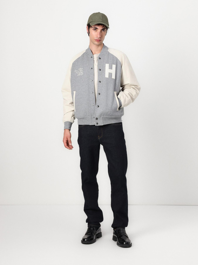 Bomber universitaire athleisure décontracté gris homme - Tommy Hilfiger