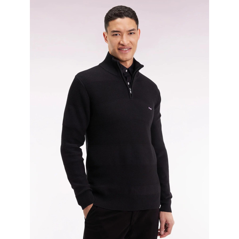 Pull à col zippé brighthoney noir homme - Eden Park