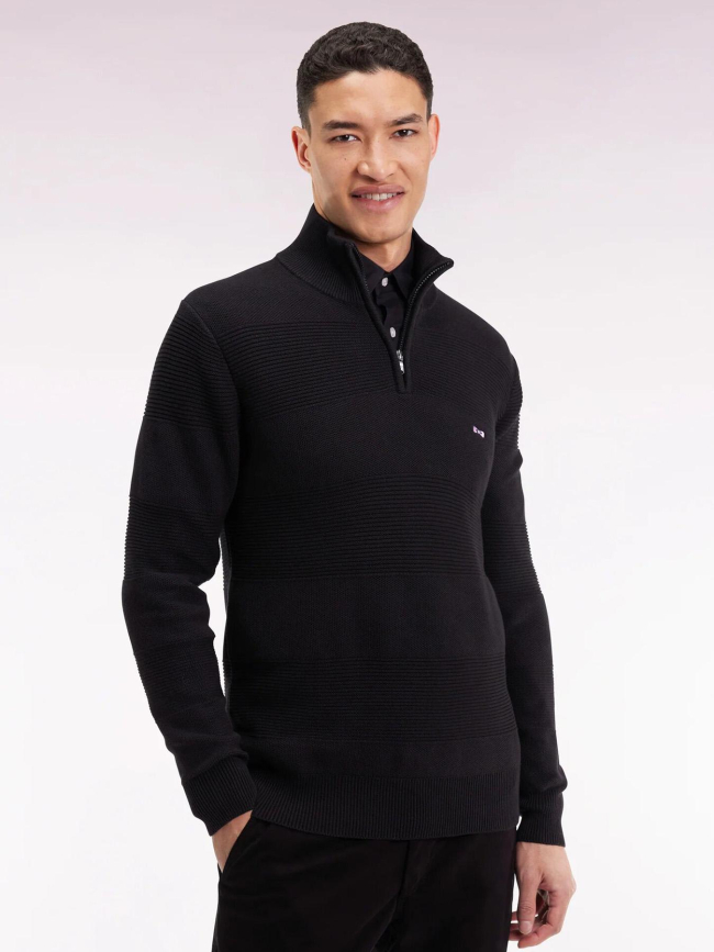 Pull à col zippé brighthoney noir homme - Eden Park