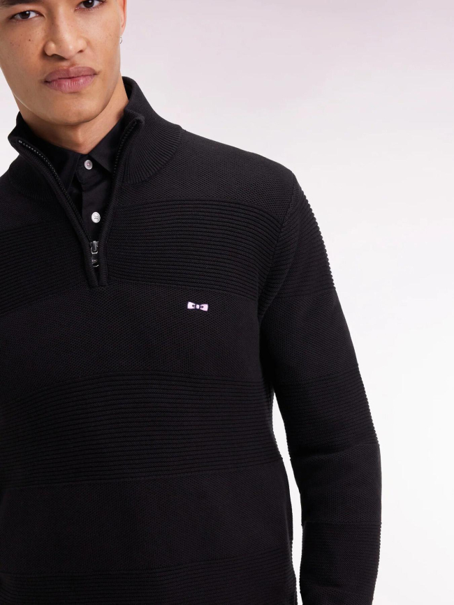 Pull à col zippé brighthoney noir homme - Eden Park