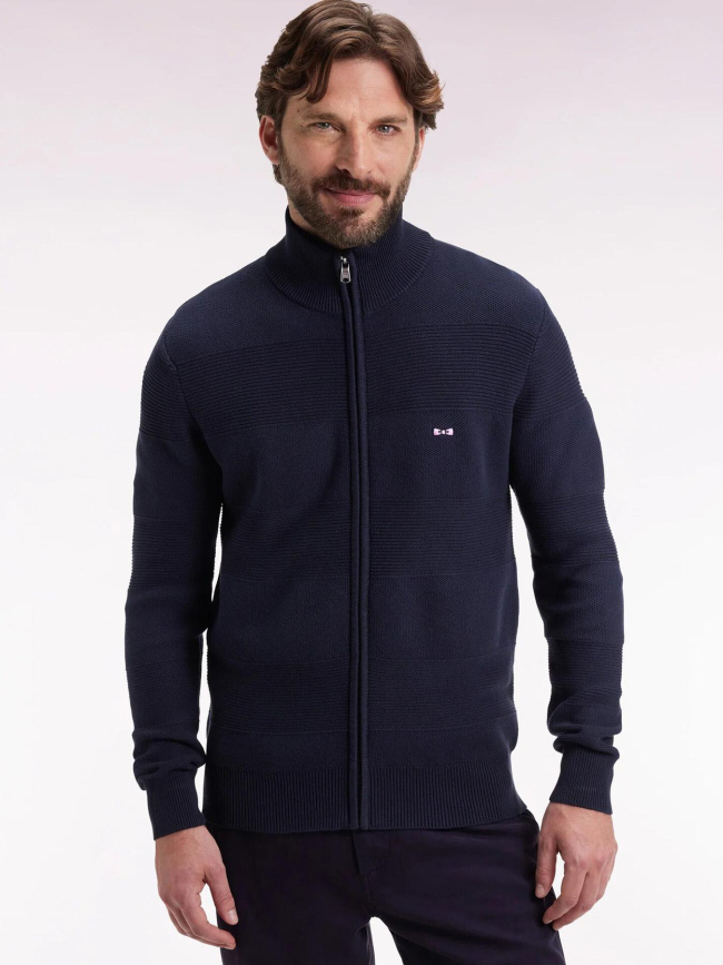 Cardigan zippé brighthoney bleu marine homme - Eden Park