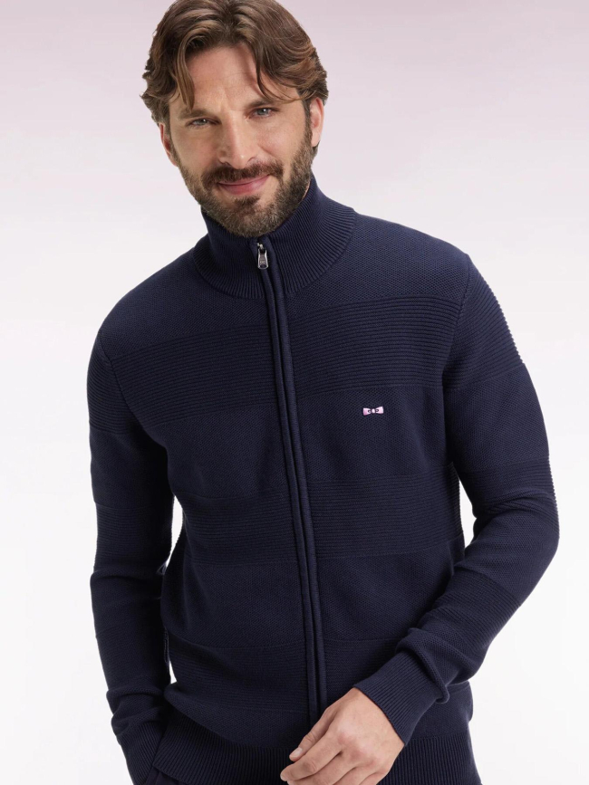 Cardigan zippé brighthoney bleu marine homme - Eden Park