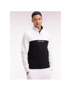 Sweat à col zippé corsaire noir et blanc homme - Eden Park