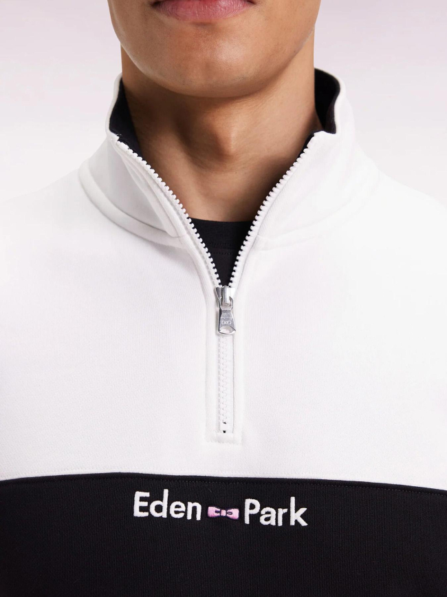 Sweat à col zippé corsaire noir et blanc homme - Eden Park