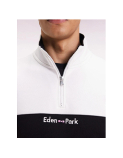 Sweat à col zippé corsaire noir et blanc homme - Eden Park