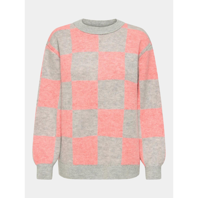 Pull en maille onlmaryland rose et gris femme - Only