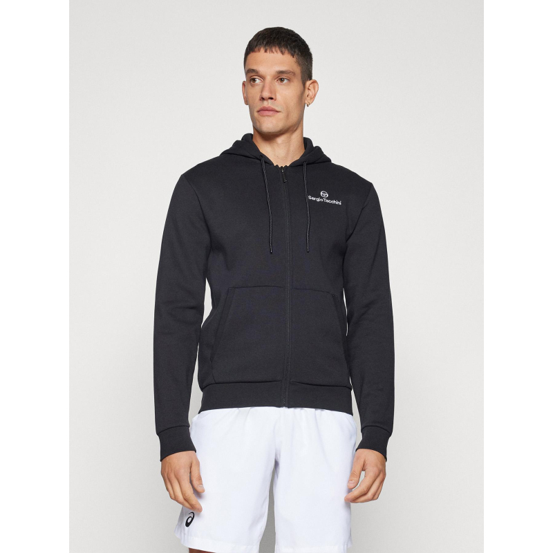 Sweat à capuche zippé cipresso noir homme - Sergio Tacchini