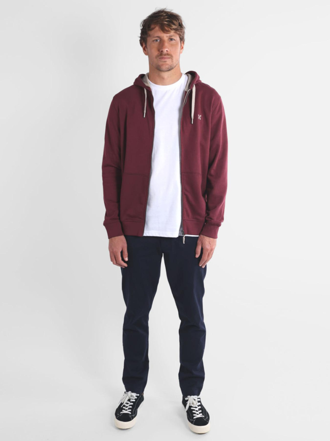 Sweat à capuche zippé salet bordeaux homme - Oxbow