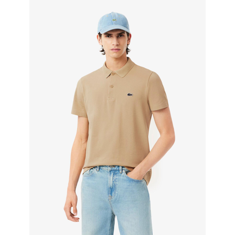 Polo regular fit en coton mélangé marron clair homme - Lacoste