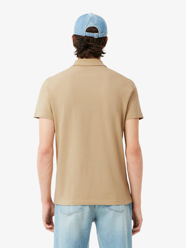 Polo regular fit en coton mélangé marron clair homme - Lacoste