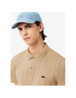 Polo regular fit en coton mélangé marron clair homme - Lacoste
