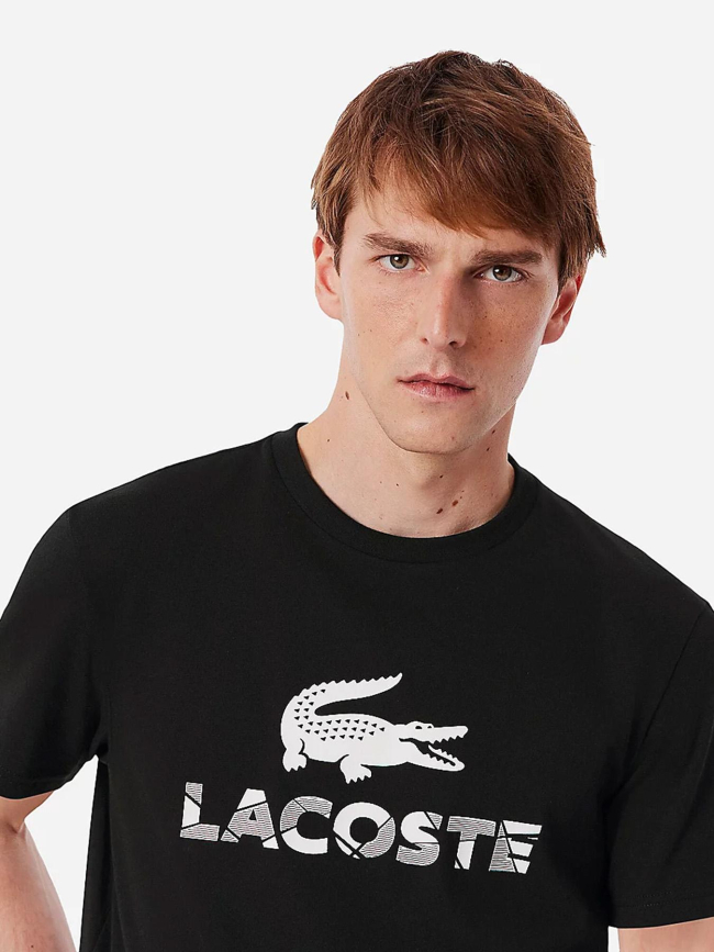 T-shirt à manches courtes urban grand logo noir homme - Lacoste