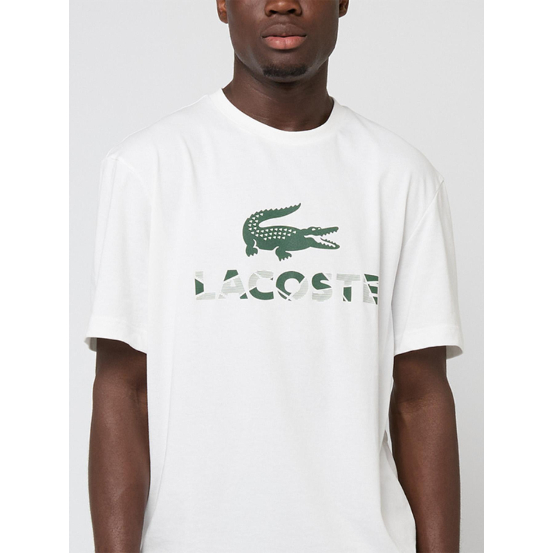 T-shirt à manches courtes urban grand logo blanc - Lacoste