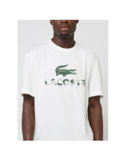 T-shirt à manches courtes urban grand logo blanc - Lacoste