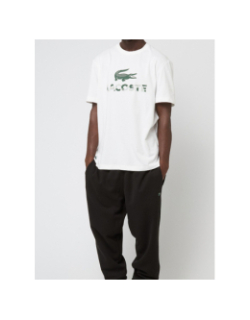 T-shirt à manches courtes urban grand logo blanc - Lacoste