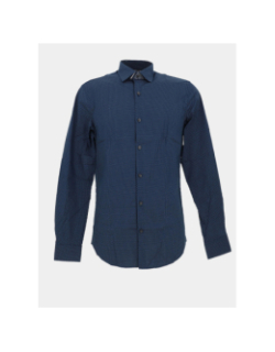 Chemise slim à motif en popeline bleu marine homme - Calvin Klein