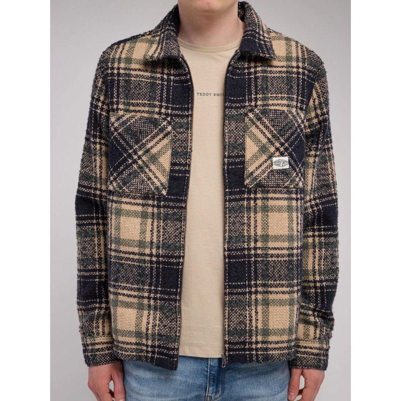 Surchemise à carreaux c-simon noir et beige homme - Teddy Smith