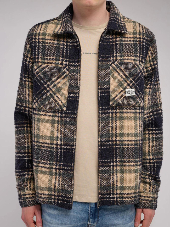 Surchemise à carreaux c-simon noir et beige homme - Teddy Smith