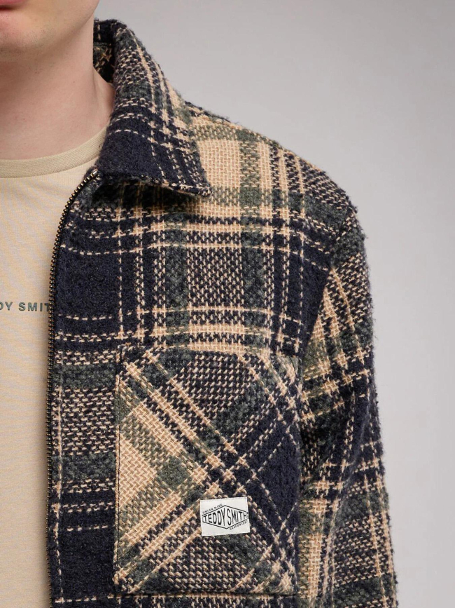 Surchemise à carreaux c-simon noir et beige homme - Teddy Smith