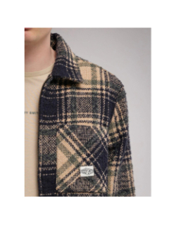 Surchemise à carreaux c-simon noir et beige homme - Teddy Smith